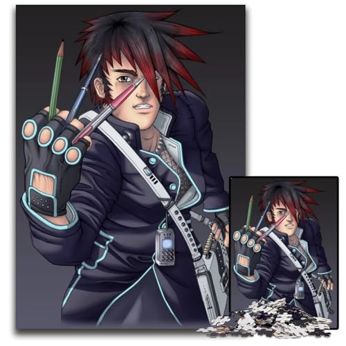 Puzzle 1000 Teile AnimeStil „Manga“KünstlerPuzzle Denkspiel für Teenager Familieninteraktion 1000 Teile (38 x 26 cm) von mowenbingpeng