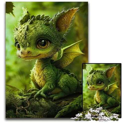 Puzzle 1000 Teile DrachenbabyTierpuzzle Denkspiel für Teenager Familieninteraktion 1000 Teile (75 x 50 cm) von mowenbingpeng
