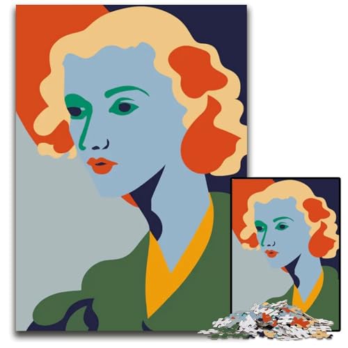 Puzzle 1000 Teile FrauenMalpuzzle Holzpuzzle Denksportaufgabe Geschenk pädagogische Aktivität für Teenager 1000 Teile (38 x 26 cm) von mowenbingpeng