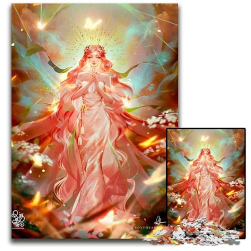 Puzzle 1000 Teile Göttin der Jungfrau Puzzle Denkspiel für Teenager Familieninteraktion 1000 Teile (75 x 50 cm) von mowenbingpeng