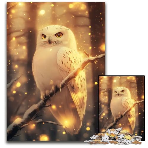 Puzzle 1000 Teile HedwigEule im Zauberwald Puzzle Denkspiel für Teenager Familieninteraktion 1000 Teile (75 x 50 cm) von mowenbingpeng