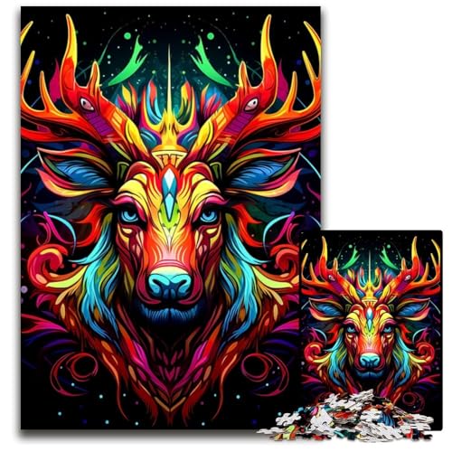 Puzzle 1000 Teile Hirsch anspruchsvolles Puzzle Spiel für Erwachsene Geschenk interaktives Familienspiel GehirnHerausforderung Geschenk 1000 Teile (75 x 50 cm) von mowenbingpeng