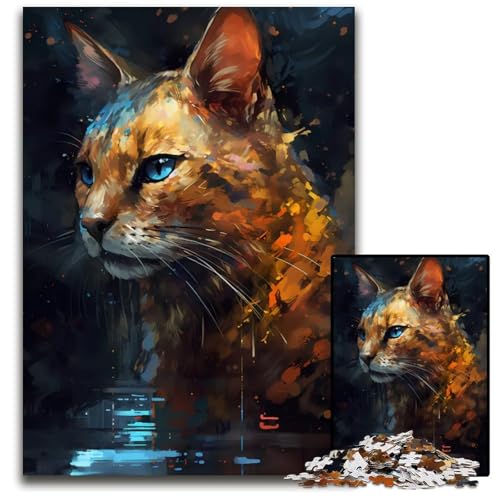 Puzzle 1000 Teile SiamkatzenZauberpuzzle für Erwachsene anspruchsvolles Denkspiel Familienaktivität Heimdekoration 1000 Teile (75 x 50 cm) von mowenbingpeng