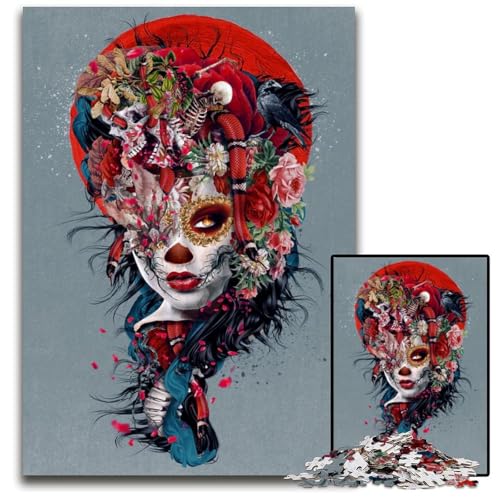 Puzzle 1000 Teile Tag der Toten Puzzle Denkspiel für Teenager Familieninteraktion 1000 Teile (75 x 50 cm) von mowenbingpeng