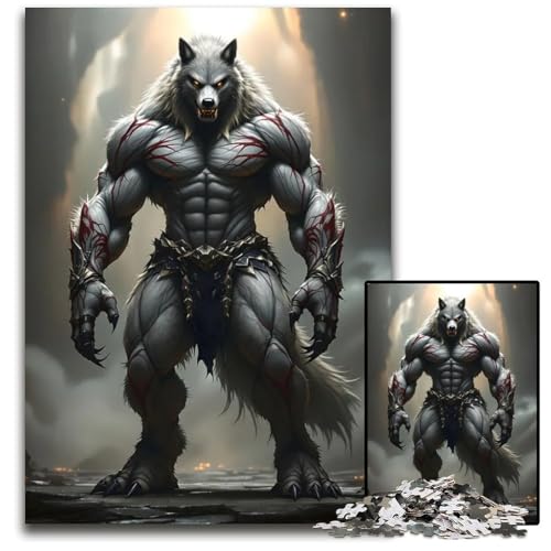 Puzzle 1000 Teile Werwolf Warrior14b Anspruchsvolle Puzzles Spiel für Erwachsene Geschenk Familieninteraktives Spiel Gehirnherausforderung Geschenk 1000 PCS (38x26cm) von mowenbingpeng