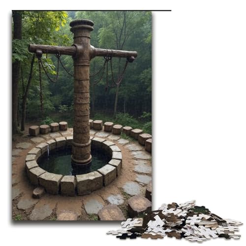 Puzzle 1000 Teile für Erwachsene Antikes Brunnen-Puzzle praktisches Spiel einzigartige Heimdekoration und Geschenke 1000 Teile (75 x 50 cm) von mowenbingpeng