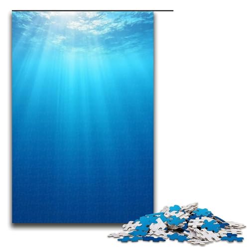 Puzzle 1000 Teile für Erwachsene Endloses blaues Wasser-Puzzle praktisches Spiel einzigartige Heimdekoration und Geschenke 1000 Teile (75 x 50 cm) von mowenbingpeng