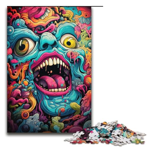 Puzzle 1000 Teile für Erwachsene Fantasie-Monster-Puzzle praktisches Spiel einzigartige Heimdekoration und Geschenke 1000 Teile (38 x 26 cm) von mowenbingpeng