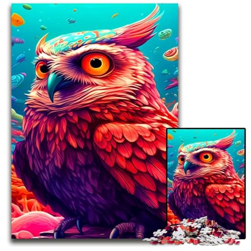 Puzzle 1000 Teile für Erwachsene FantasieEulenPuzzles für Erwachsene DIYHeimdekor Geschenk Denksportspiel 1000 Teile (75 x 50 cm) von mowenbingpeng