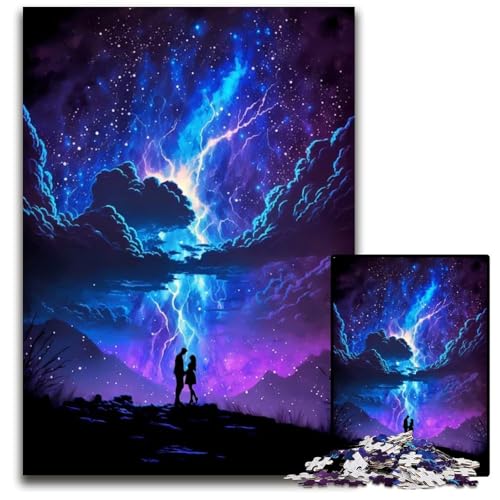 Puzzle 1000 Teile für Erwachsene FantasyGewitterlandschaft Puzzle Denkspiel für Jugendliche Familieninteraktion 1000 Teile (38 x 26 cm) von mowenbingpeng