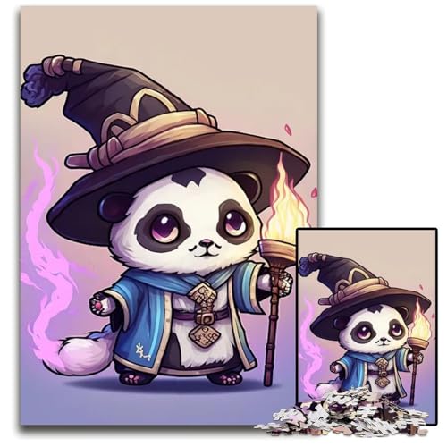 Puzzle 1000 Teile für Erwachsene PandaHexe Puzzle Denkspiel für Jugendliche Familieninteraktion 1000 Teile (75 x 50 cm) von mowenbingpeng