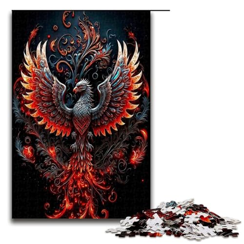Puzzle 1000 Teile für Erwachsene Phoenix Puzzle praktisches Spiel einzigartige Heimdekoration und Geschenke 1000 PCS (75 x 50 cm) von mowenbingpeng