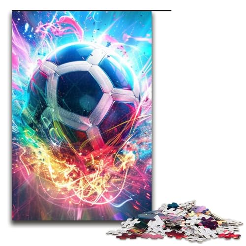 Puzzle 1000 Teile für Erwachsene Regenbogen-Fußball-Puzzle Spiel zum Anfassen einzigartige Heimdekoration und Geschenke 1000 PCS (75 x 50 cm) von mowenbingpeng
