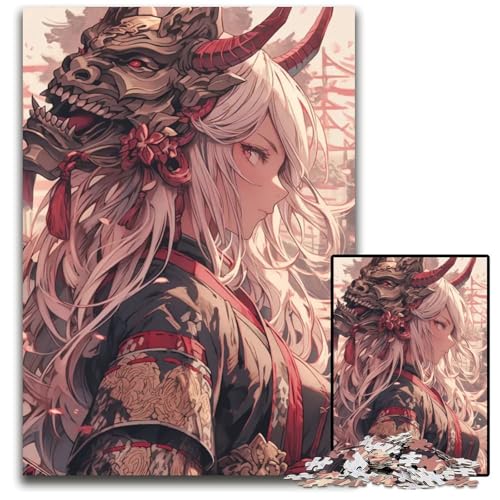 Puzzle 1000 Teile für Erwachsene SamuraiFrau Holzpuzzle für Erwachsene anspruchsvolles Denkspiel für Teenager Spaß für den Familienspielabend 1000 Teile (75 x 50 cm) von mowenbingpeng