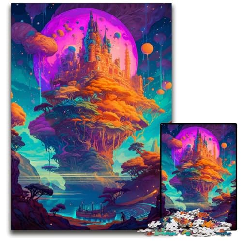 Puzzle 1000 Teile für Erwachsene Schloss im Weltraum Puzzle Denkspiel für Teenager Familieninteraktion 1000 Teile (75 x 50 cm) von mowenbingpeng