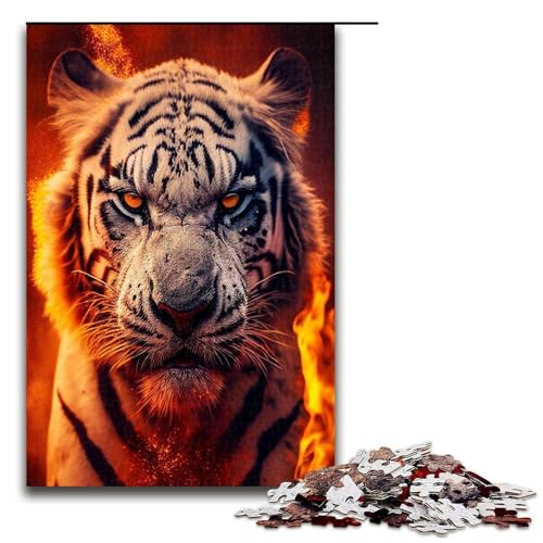 Puzzle 1000 Teile für Erwachsene Sibirische Feuertiger Puzzle Spiel zum Anfassen einzigartige Heimdekoration und Geschenke 1000 PCS (75 x 50 cm) von mowenbingpeng