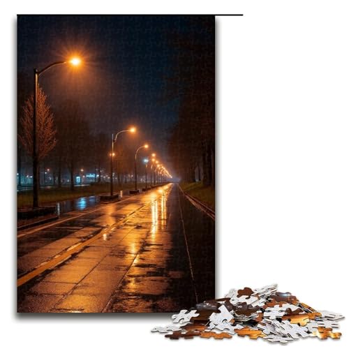 Puzzle 1000 Teile für Erwachsene Straßenbeleuchtungspuzzle praktisches Spiel einzigartige Heimdekoration und Geschenke 1000 Teile (75 x 50 cm) von mowenbingpeng