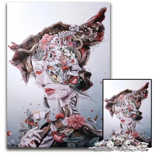 Puzzle 1000 Teile für Erwachsene Surreal QueenPuzzles für Erwachsene Muttertag Geburtstag Weihnachten 1000 Teile (75 x 50 cm) von mowenbingpeng