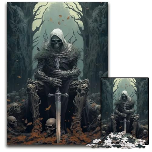 Puzzle 1000 Teile für Erwachsene TotenkopfRitter Puzzle Denkspiel für Jugendliche Familieninteraktion 1000 Teile (38 x 26 cm) von mowenbingpeng