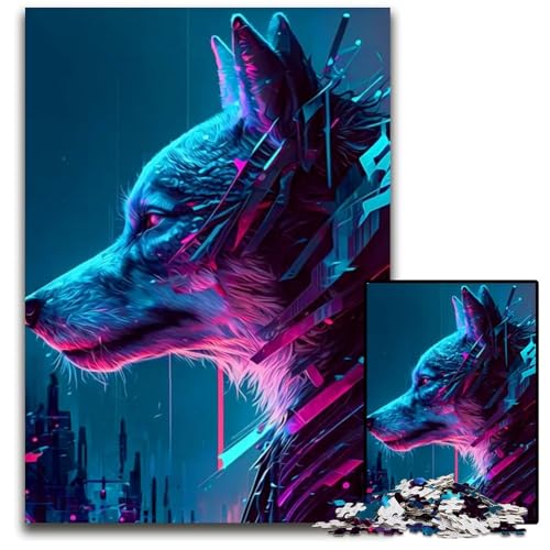 Puzzle 1000 Teile für Erwachsene WolfPuzzle aus Holz Denksportspiel für Teenager 1000 Teile (75 x 50 cm) von mowenbingpeng