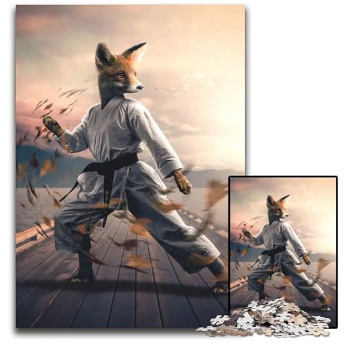 Puzzle 1000 Teile für Erwachsene Zen Fox Holzpuzzle Denksportspiel für Teenager 1000 Teile (75 x 50 cm) von mowenbingpeng