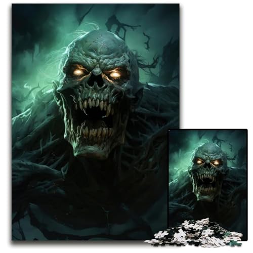 Puzzle 1000 Teile für Erwachsene ZombieKreatur Holzpuzzle Denksportspiel für Teenager 1000 Teile (75 x 50 cm) von mowenbingpeng