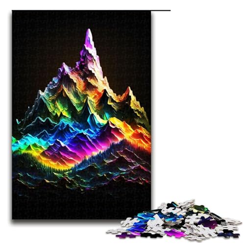 Puzzle 1000 Teile für Erwachsene buntes Bergpuzzle praktisches Spiel einzigartige Heimdekoration und Geschenke 1000 PCS (75 x 50 cm) von mowenbingpeng