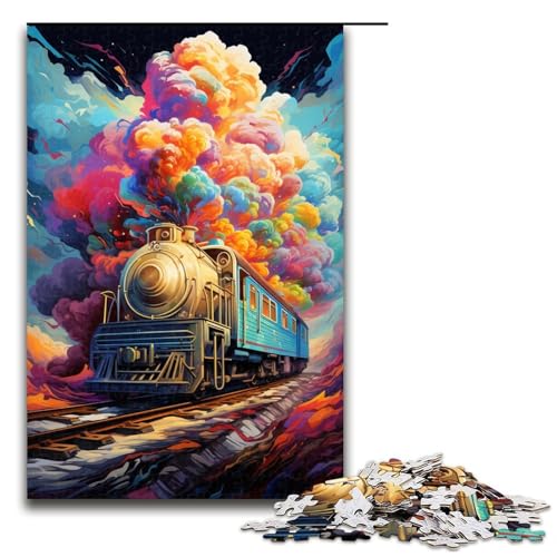 Puzzle 1000 Teile für Erwachsene buntes psychedelisches Zugpuzzle praktisches Spiel einzigartige Heimdekoration und Geschenke 1000 Teile (75 x 50 cm) von mowenbingpeng