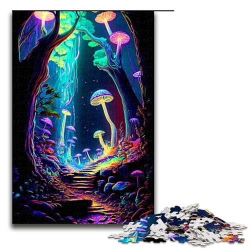 Puzzle 1000 Teile für Erwachsene farbenfrohes Waldpuzzle praktisches Spiel einzigartige Heimdekoration und Geschenke 1000 PCS (75 x 50 cm) von mowenbingpeng