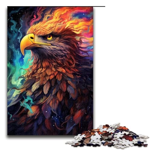 Puzzle 1000 Teile für Erwachsene farbenfrohes psychedelisches Adler-Puzzle praktisches Spiel einzigartige Heimdekoration und Geschenke 1000 Teile (75 x 50 cm) von mowenbingpeng