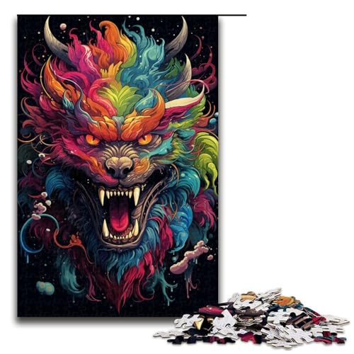 Puzzle 1000 Teile für Erwachsene farbenfrohes psychedelisches Monster-Puzzle praktisches Spiel einzigartige Heimdekoration und Geschenke 1000 PCS (75 x 50 cm) von mowenbingpeng