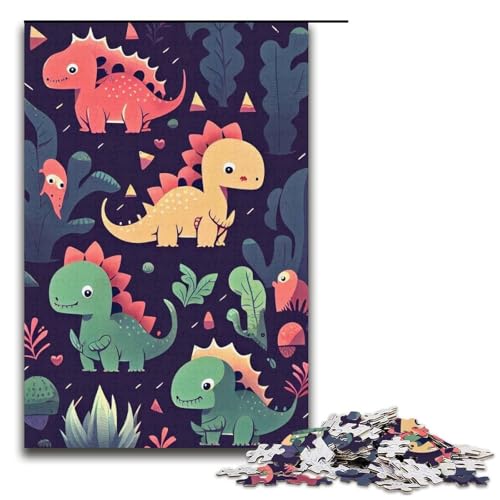 Puzzle 1000 Teile für Erwachsene süßes Dinosaurier-Puzzle praktisches Spiel einzigartige Heimdekoration und Geschenke 1000 Teile (38 x 26 cm) von mowenbingpeng