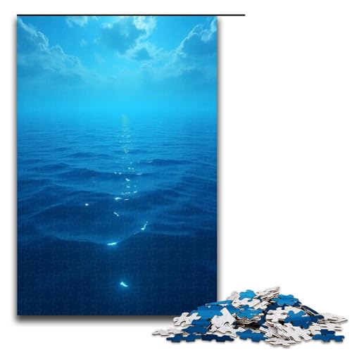 Puzzle Endless Blue Water 1000 Teile Holzpuzzle für Erwachsene und Kinder ab 12 Jahren Familienspaß-Puzzle 1000 Teile (75 x 50 cm) von mowenbingpeng