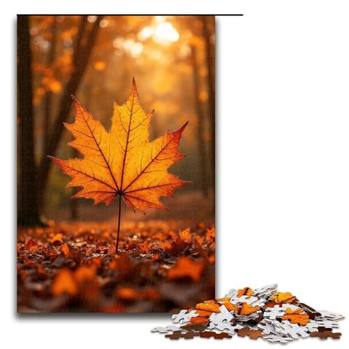 Puzzle Herbstblätter Fallen 1000 Teile Holzpuzzle für Erwachsene und Kinder ab 12 Jahren Familienspaß-Puzzle 1000 Teile (75 x 50 cm) von mowenbingpeng