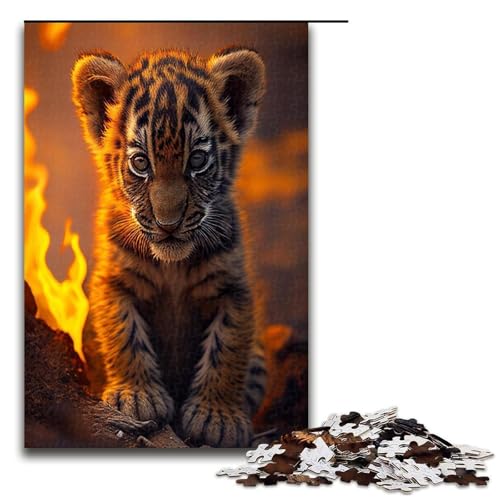 Puzzle Little Fire Tigers 1000 Teile Holzpuzzle für Erwachsene und Kinder ab 12 Jahren Familienspaß Puzzle 1000 Teile (75 x 50 cm) von mowenbingpeng