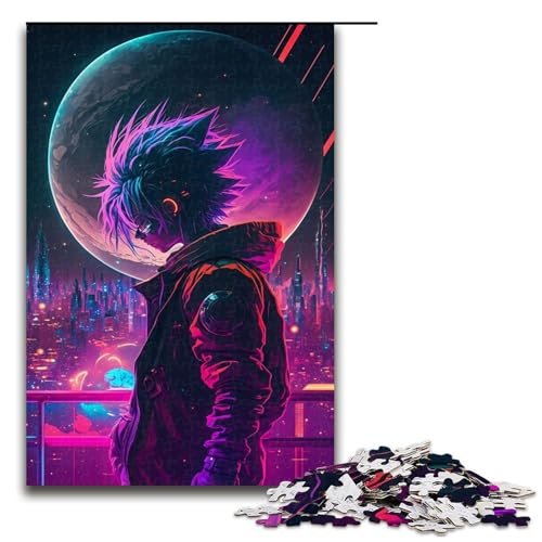 Puzzle Neonlandschaft, 1000 Teile, Holzpuzzle für Erwachsene und Kinder ab 12 Jahren, Familienspaß-Puzzle, 1000 Teile von mowenbingpeng