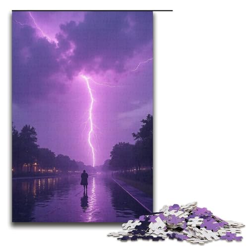 Puzzle Purple Air from The East 1000-teiliges Holzpuzzle für Erwachsene und Kinder ab 12 Jahren Familienspaß-Puzzle 1000 Teile (38 x 26 cm) von mowenbingpeng