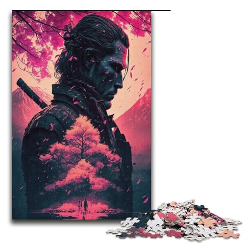 Puzzle Sakura Warrior 1000 Teile Holzpuzzle für Erwachsene und Kinder ab 12 Jahren Familienspaß Puzzle 1000 Teile (38 x 26 cm) von mowenbingpeng