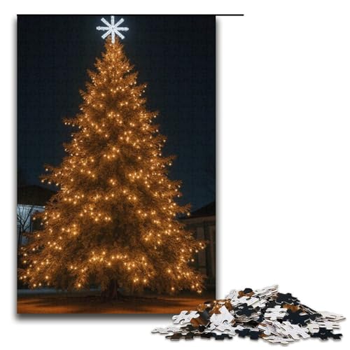 Puzzle Weihnachtsbaum 1000 Teile Holzpuzzle für Erwachsene und Kinder ab 12 Jahren Familienspaß-Puzzle 1000 Teile (38 x 26 cm) von mowenbingpeng