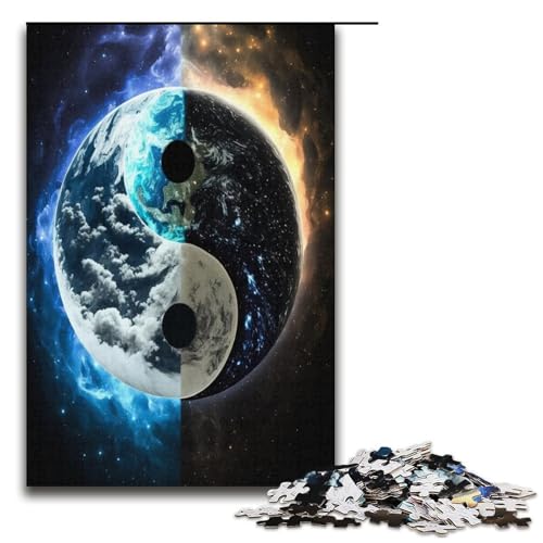 Puzzle Yin und Yang 1000 Teile Holzpuzzle für Erwachsene und Kinder ab 12 Jahren Familienspaß Puzzle 1000 Teile (38 x 26 cm) von mowenbingpeng