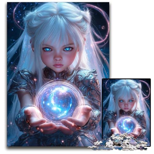 Puzzle für 1000 Teile junger Magier mit Kristallkugel Puzzles für Erwachsene anspruchsvolles Denkspiel für Teenager Spaß für den Familienspieleabend 1000 Teile (38 x 26 cm) von mowenbingpeng