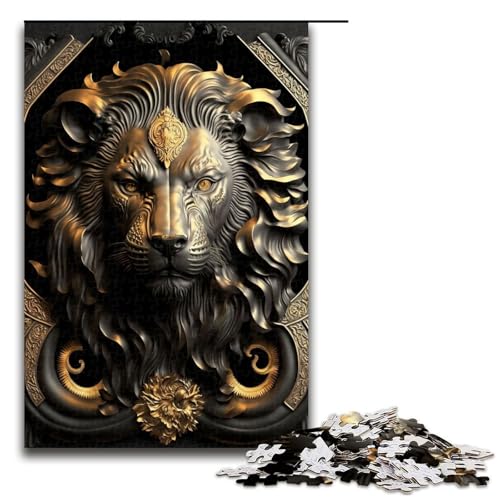 Puzzle für Erwachsene, 1000 Teile, Löwe, goldenes Art-Deco-Puzzle, Lernspiele für Zuhause, DIY-Spielzeug, tolles Geschenk für Spiele, 1000 Teile Puzzle für Erwachsene, 1000 Teile, Löwe, goldenes Art-Deco-Puzzle, Lernspiele für Zuhause, DIY-Spielzeug, tolles Geschenk für Spiele, 1000 Teile von mowenbingpeng