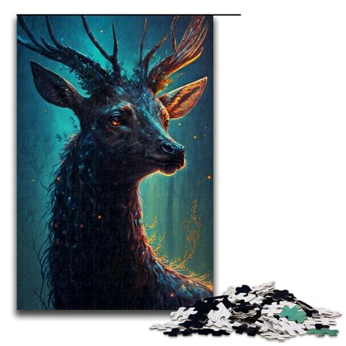 Puzzle für Erwachsene, 1000 Teile, Mythischer Waldhirsch, Puzzle, Spiele, Spielzeug, Geschenk, geeignet für die Schreibtischdekoration, 1000 PCS von mowenbingpeng
