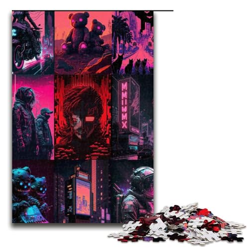 Puzzle für Erwachsene, 1000 Teile, Neonlandschaft, Puzzle, Spiele, Spielzeug, Geschenk, geeignet für die Schreibtischdekoration, 1000 Teile von mowenbingpeng