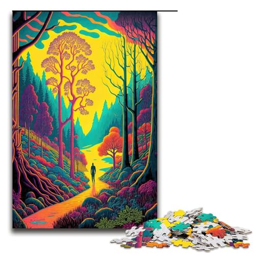 Puzzle für Erwachsene, 1000 Teile, Neonlandschaft (), Geburtstagsgeschenk, Geschenke für und Teenager ab 14 Jahren, 1000 Teile von mowenbingpeng