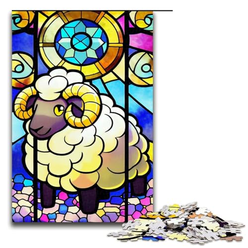 Puzzle für Erwachsene, 1000 Teile, Schaf-Puzzle im Buntglas-Stil, Lernspiele für Zuhause, DIY-Spielzeug, tolles Geschenk für Spiele, 1000 Teile Puzzle für Erwachsene, 1000 Teile, Schaf-Puzzle im Buntglas-Stil, Lernspiele für Zuhause, DIY-Spielzeug, tolles Geschenk für Spiele, 1000 Teile von mowenbingpeng