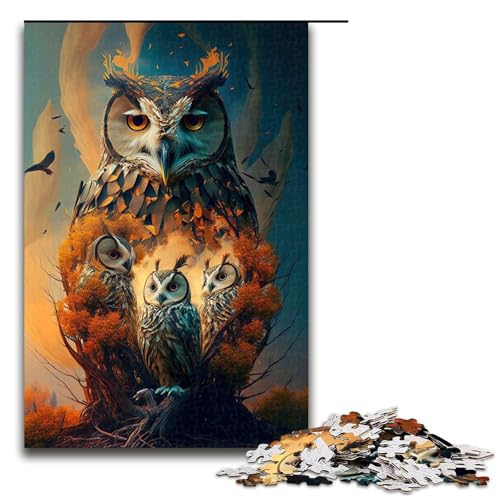 Puzzle für Erwachsene, Eule, 1000 Teile, Holzpuzzle für Erwachsene und Kinder ab 12 Jahren, 1000 Teile Puzzle für Erwachsene, Eule, 1000 Teile, Holzpuzzle für Erwachsene und Kinder ab 12 Jahren, 1000 Teile von mowenbingpeng