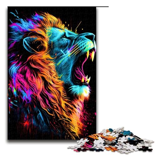 Puzzle für Erwachsene, Löwe, 1000 Teile, Holzpuzzle für Erwachsene und Kinder ab 12 Jahren, 1000 Teile von mowenbingpeng