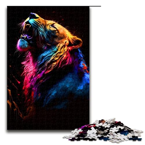 Puzzle für Erwachsene, Löwe, 1000 Teile, Holzpuzzle für Kinder ab 12 Jahren, anspruchsvolles Spiel, 1000 Teile Puzzle für Erwachsene, Löwe, 1000 Teile, Holzpuzzle für Kinder ab 12 Jahren, anspruchsvolles Spiel, 1000 Teile von mowenbingpeng