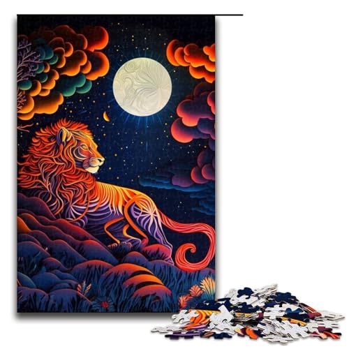 Puzzle für Erwachsene, Löwe, Mond, Neonnacht, 1000 Teile, Holzpuzzle für Kinder ab 12 Jahren, Lernspielzeug, 1000 Teile Puzzle für Erwachsene, Löwe, Mond, Neonnacht, 1000 Teile, Holzpuzzle für Kinder ab 12 Jahren, Lernspielzeug, 1000 Teile von mowenbingpeng